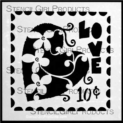 Love Postage Stencil by Terri Stegmiller