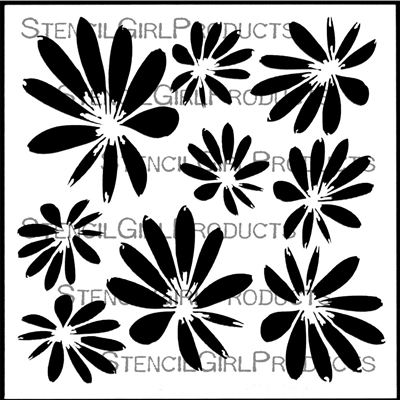 Tossed Blossoms Stencil by Terri Stegmiller