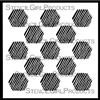 Striped Hexagons Stencil