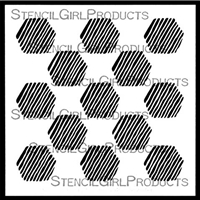 Striped Hexagons Stencil by Terri Stegmiller