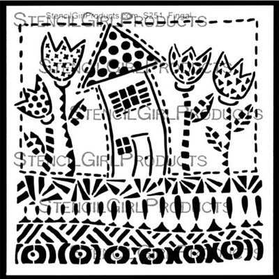 Whimsy House Stencil by Jamie Fingal
