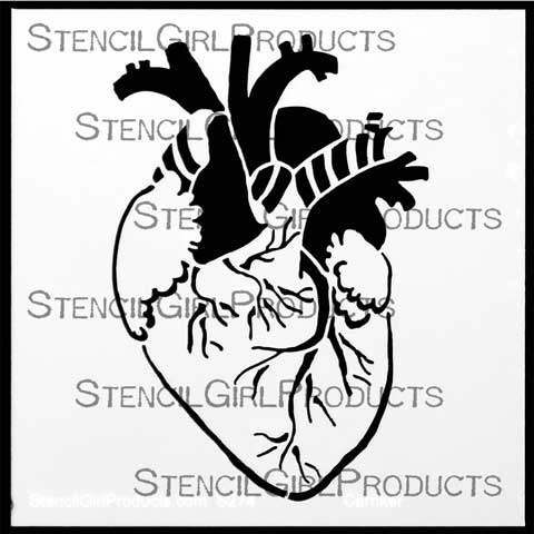 Gross Anatomy Listen to Your Heart Stencil