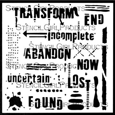 Text and Texture Transform Stencil by Seth Apter