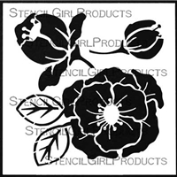 Woodcut Roses Stencil by Desiree Habicht