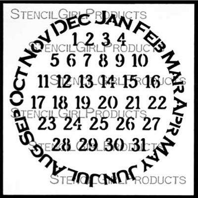 Never Ending Calendar Stencil by Carolyn Dube
