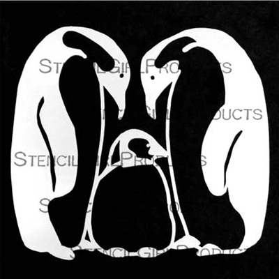 Penguin Family Stencil by Cecilia Swatton