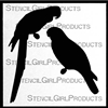 Pair 'o Parrots Stencil by Cecilia Swatton