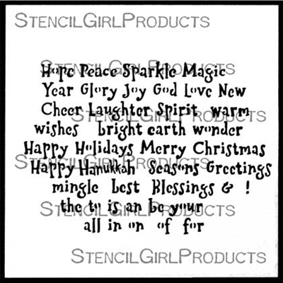 Holiday Sayings 6 Stencil by Mary Beth Shaw