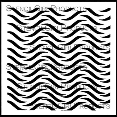 Symmetrical Waves Stencil by Kristie Taylor