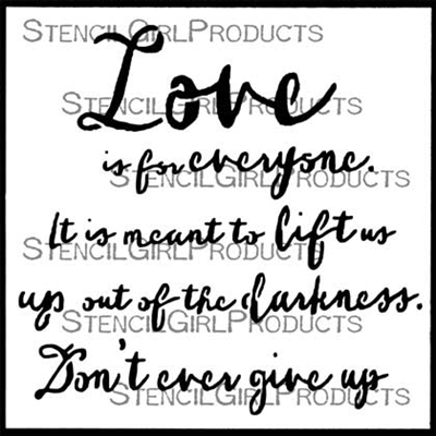 Love is for Everyone Script Stencil by Jessica Sporn