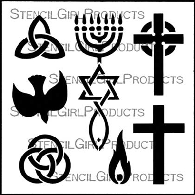 Christian Symbols 1 Stencil by Valerie Sjodin