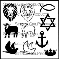 Christian Symbols 2 Stencil by Valerie Sjodin