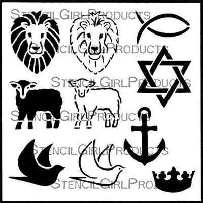 Christian Symbols 2 Stencil by Valerie Sjodin