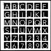 Hip to Be Square Alphabet Small Stencil by Carolyn Dube