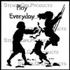 Play Everyday Pushed on a Swing Stencil by Cat Kerr