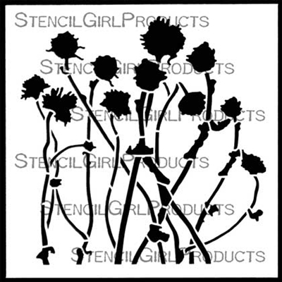 Mikki's Flowers Stencil by Cecilia Swatton