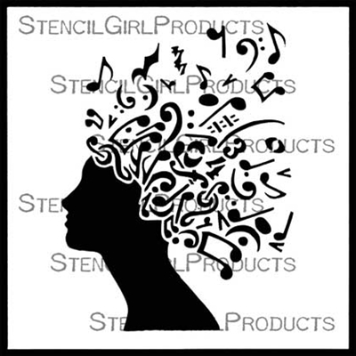 Music Geek Stencil by Sandee Setliff
