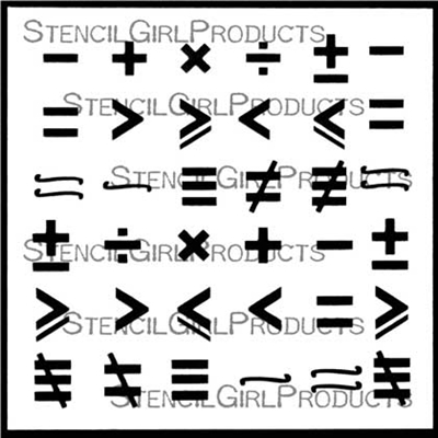 Math Symbols Stencil by Cat Kerr