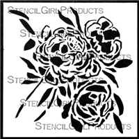Peony Blooms Stencil by Wendy Brightbill