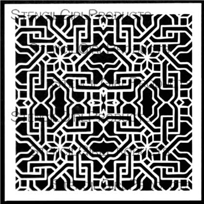 Tile Maze Stencil by Mary Beth Shaw