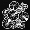 Spoked Wheels Collage Mask by Jennifer Evans