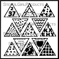 Whimsical Geo Triangles Stencil by Cat Kerr