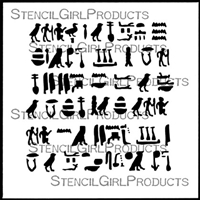 Egyptian Hieroglyphics Stencil by Carolyn Dube