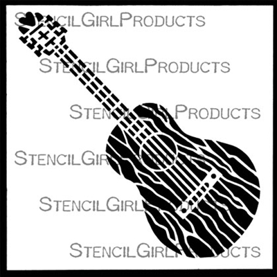 Acoustic Guitar Stencil by Carol Wiebe