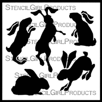 Bunnies in Motion Small Stencil by Lanie Frick