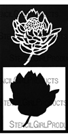 Protea Mask with Stencil Outline by Wendy Brightbill