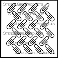 Paper Clips Scattered Stencil by Andrew Borloz