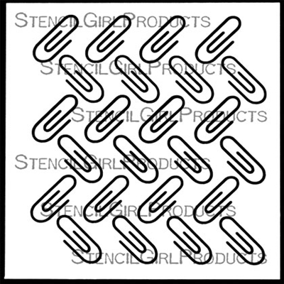 Paper Clips Scattered Stencil by Andrew Borloz