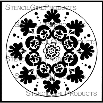 Suzani Circle Medallion Stencil by Gwen Lafleur