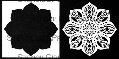 Kaleidoscope 2 Magic Dahlia Stencil with Mask by Traci Bautista