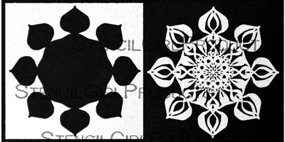 Kaleidoscope 3 Playful Starflower Stencil with Mask by Traci Bautista