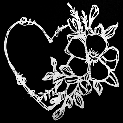 Flower Heart Mask Stencil by Cat Kerr