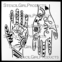 Inked Hands Stencil by Tiffany Goff Smith