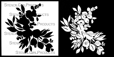 Eucalyptus Bouquets Masks Small Stencil by Rae Missigman