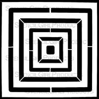 Concentric Squares Stencil by Mary Beth Shaw