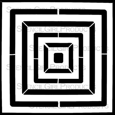 Concentric Squares Stencil by Mary Beth Shaw