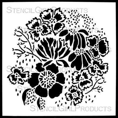 Petite Bouquet Stencil by Rae Missigman