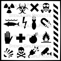 Industrial Labels Stencil by DeeDee Catron