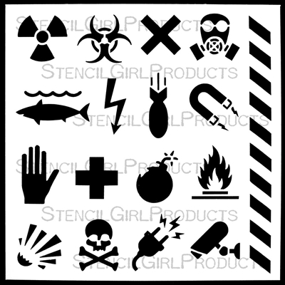 Industrial Labels Stencil by DeeDee Catron