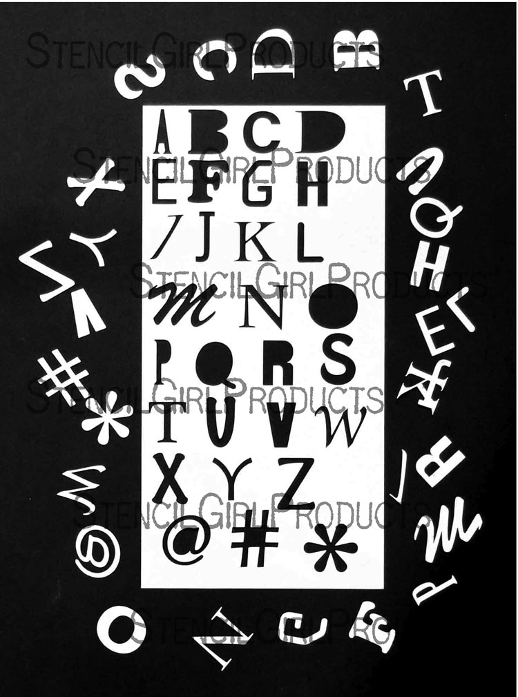 Kristen Font Alphabet Stencil, Letter Stencils