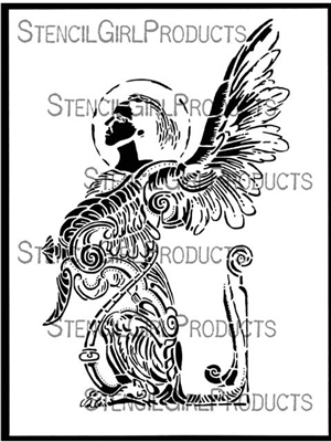 Fractured Angel Stencil by Kate Thompson