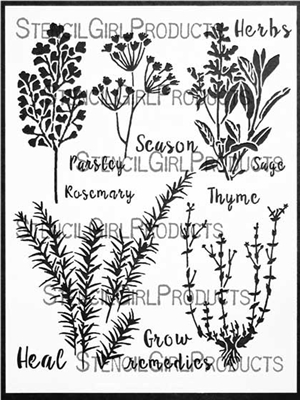 Herbs Stencil by Jessica Sporn