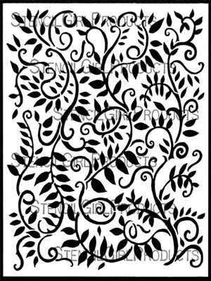 Looping Leafy Vines Background Stencil by Margaret Peot