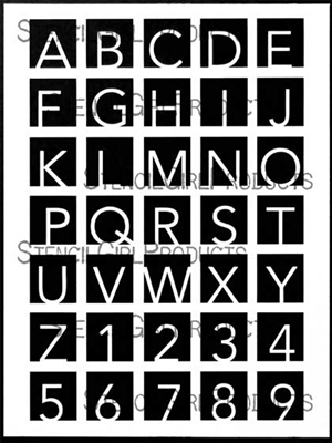 Hip to Be Square Alphabet Large Stencil by Carolyn Dube